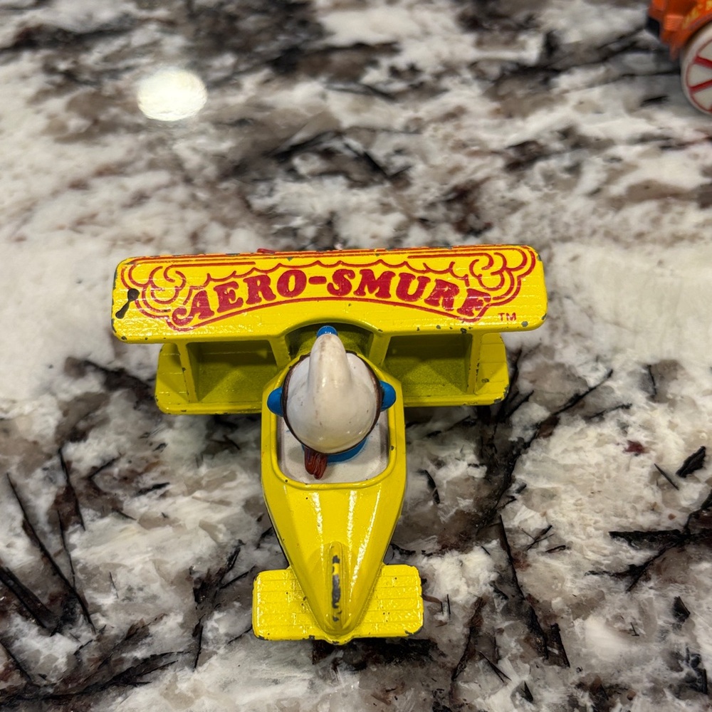 Smurf Pilot Biplane & Farmer Tractor Toy Set - Yellow & Orange - Picture 3 of 8